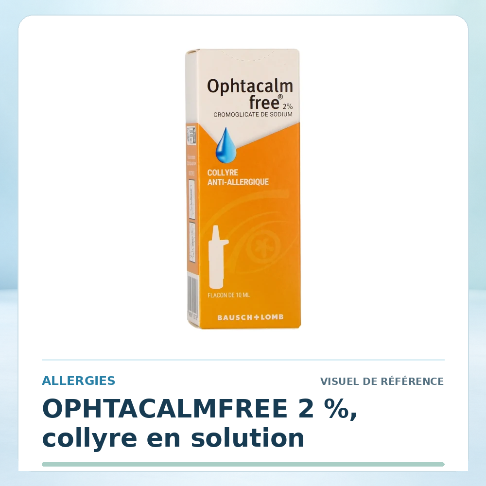 Visuel de référence : OPHTACALMFREE 2 %, collyre en solution — vérifier la présentation à l’officine