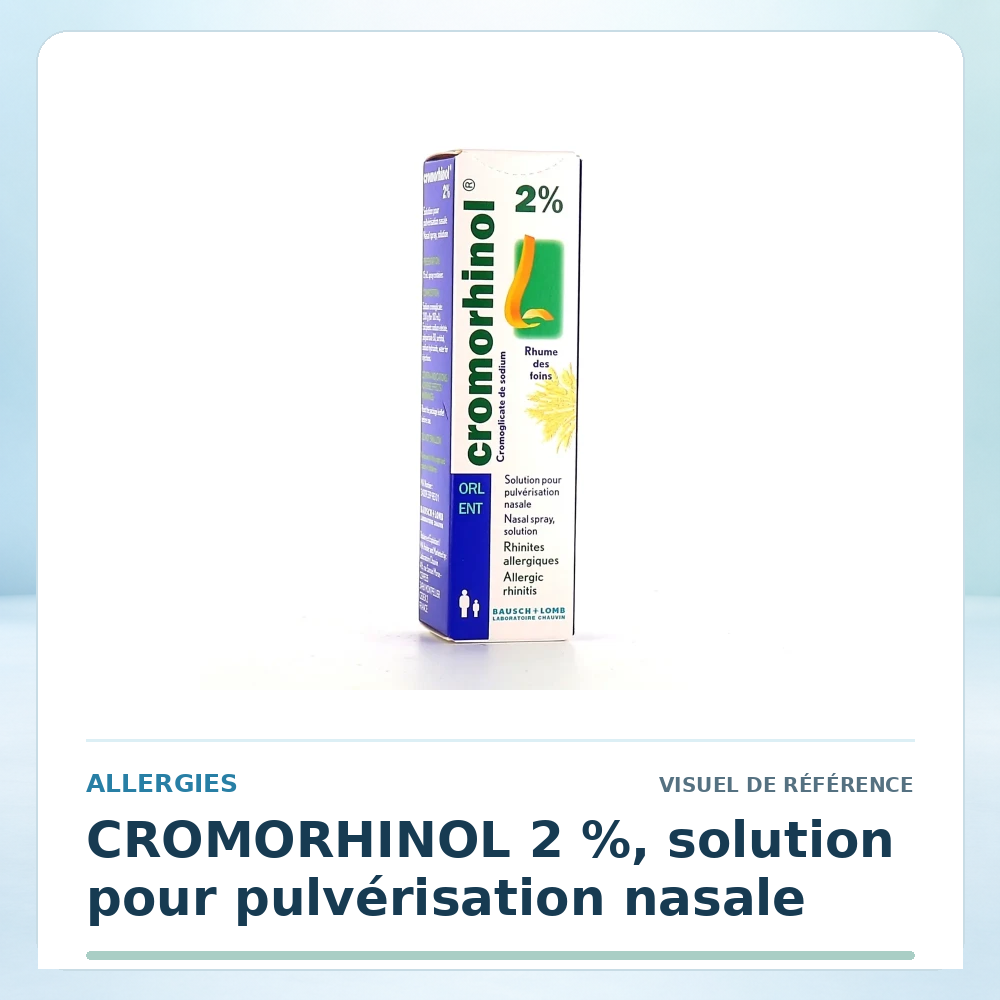 Visuel de référence : CROMORHINOL 2 %, solution pour pulvérisation nasale — vérifier la présentation à l’officine