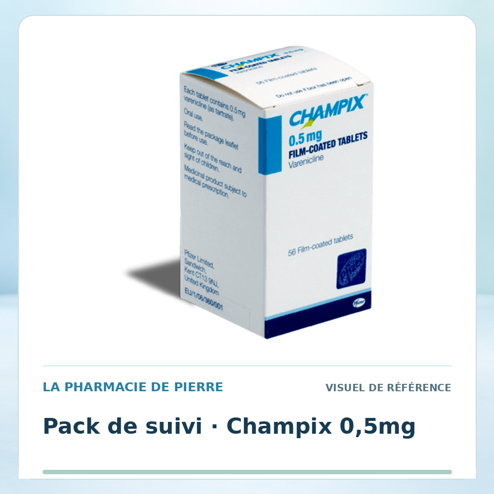 Visuel de référence : Champix — pack de suivi 0,5 mg — 56 comprimés