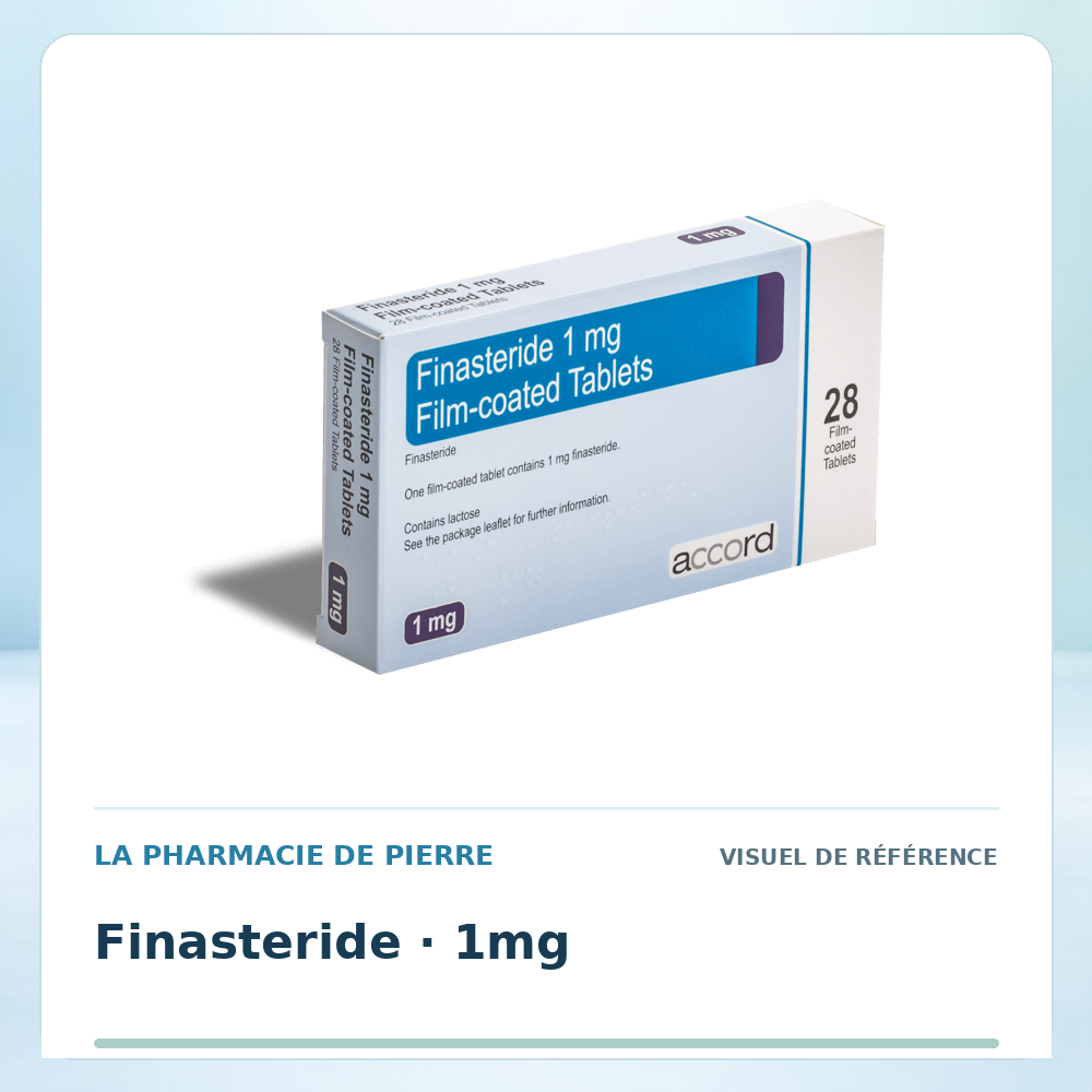 Visuel de référence : Finastéride (Calvitie) 1 mg — 28 comprimés