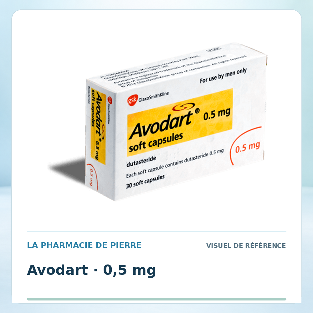 Visuel de référence : Avodart 0,5 mg — 30 gélules