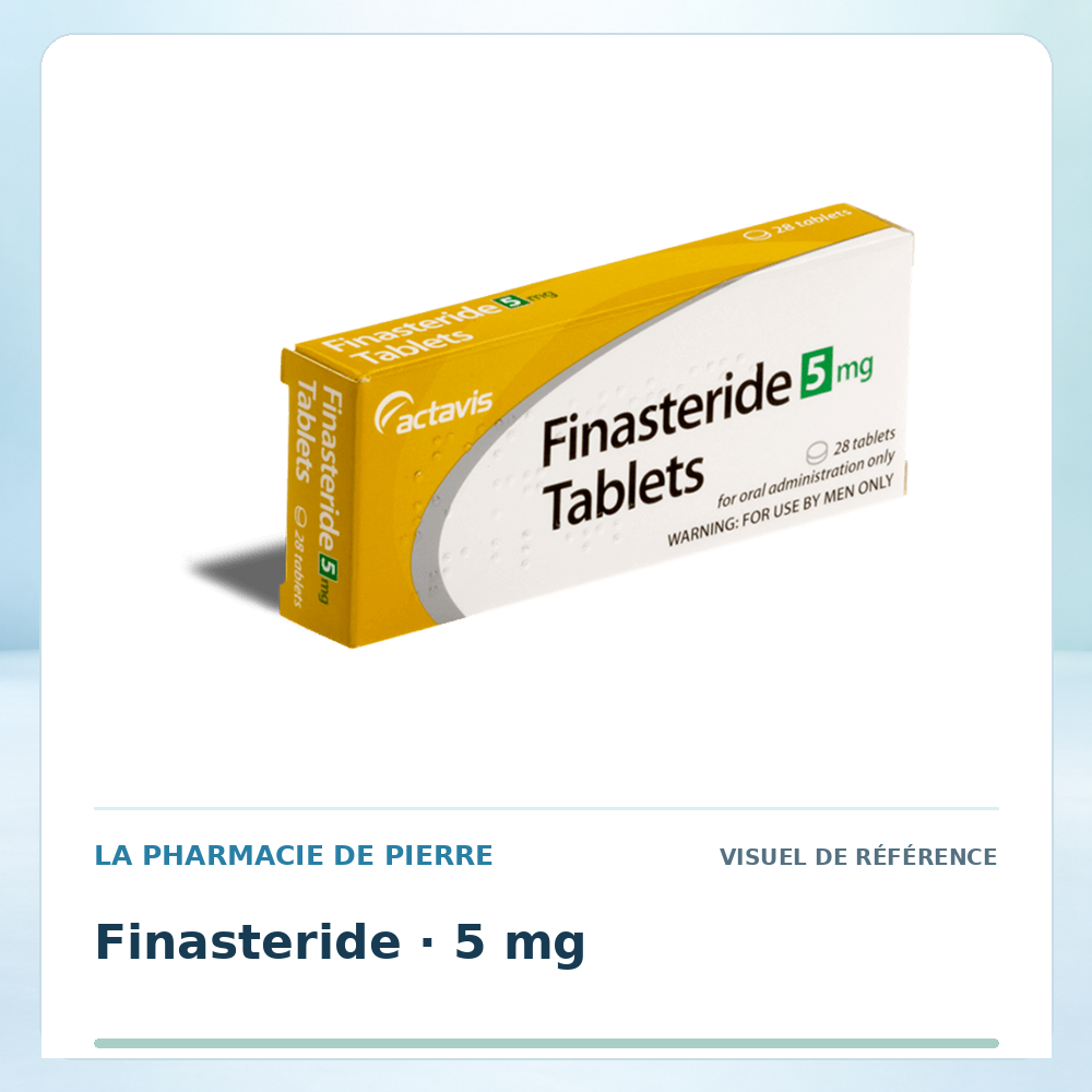 Visuel de référence : Finastéride 5 mg — 30 comprimés
