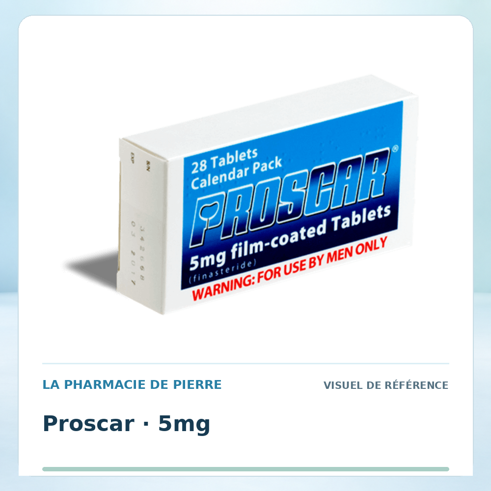 Visuel de référence : Proscar 5 mg — 30 comprimés