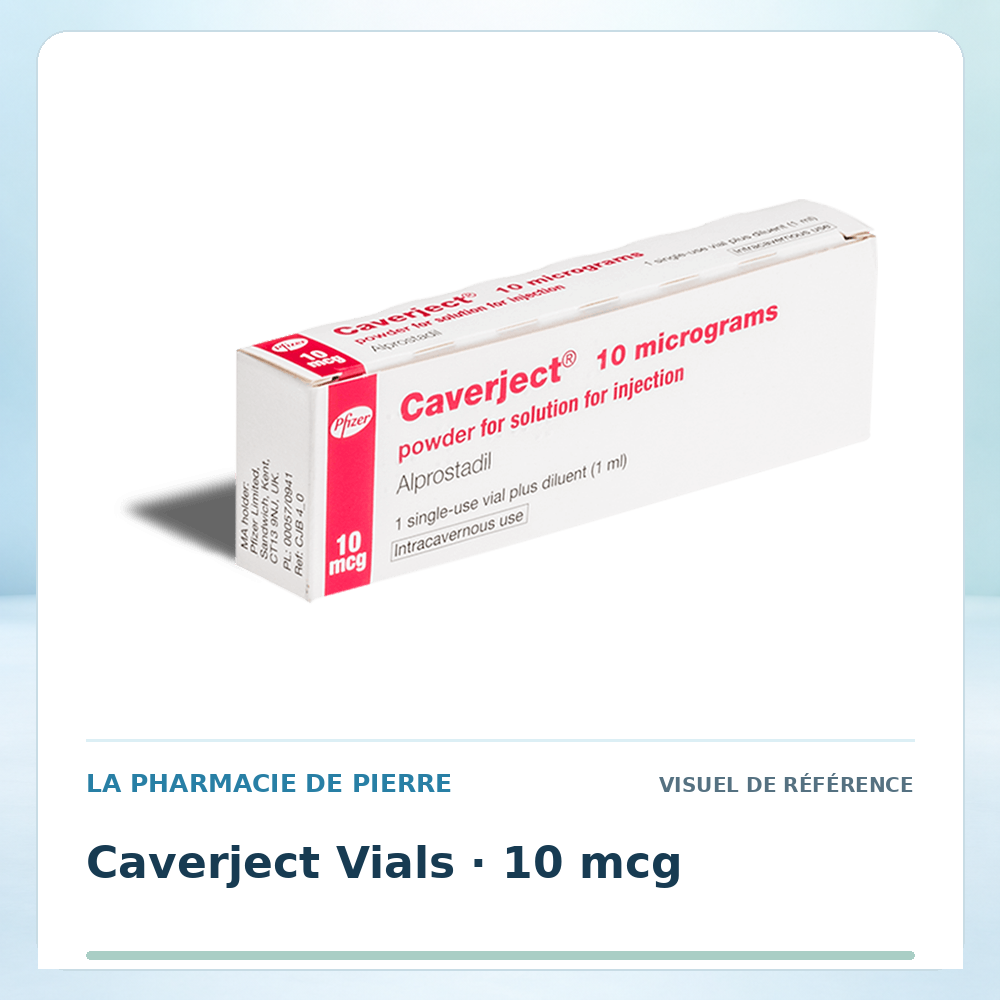 Visuel de référence : Caverject Vials 10 mcg — 1 injection