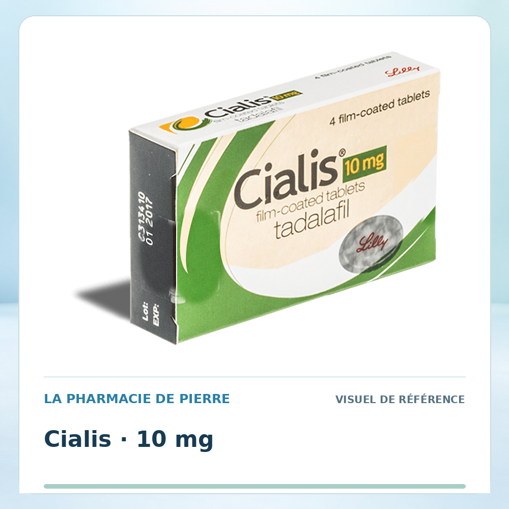 Visuel de référence : Cialis 10 mg — 4 comprimés