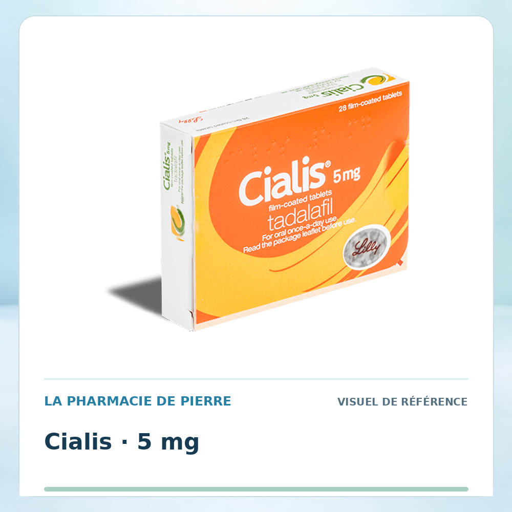 Visuel de référence : Cialis 5 mg — 28 comprimés