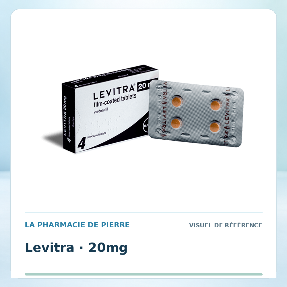 Visuel de référence : Levitra 20 mg — 8 comprimés