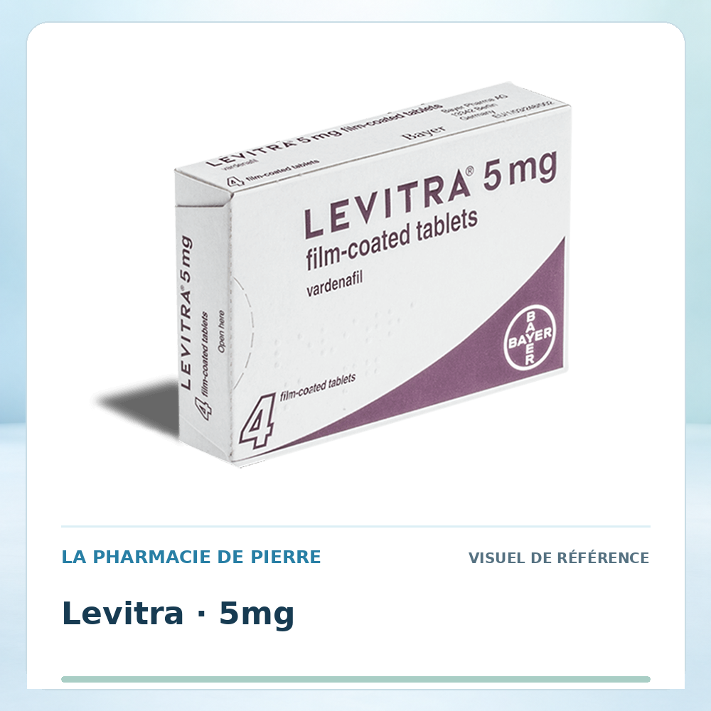 Visuel de référence : Levitra 5 mg — 4 comprimés