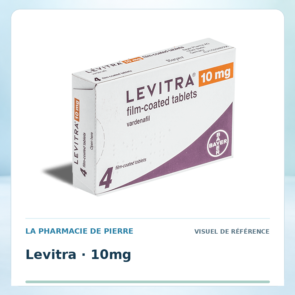 Visuel de référence : Levitra 10 mg — 4 comprimés