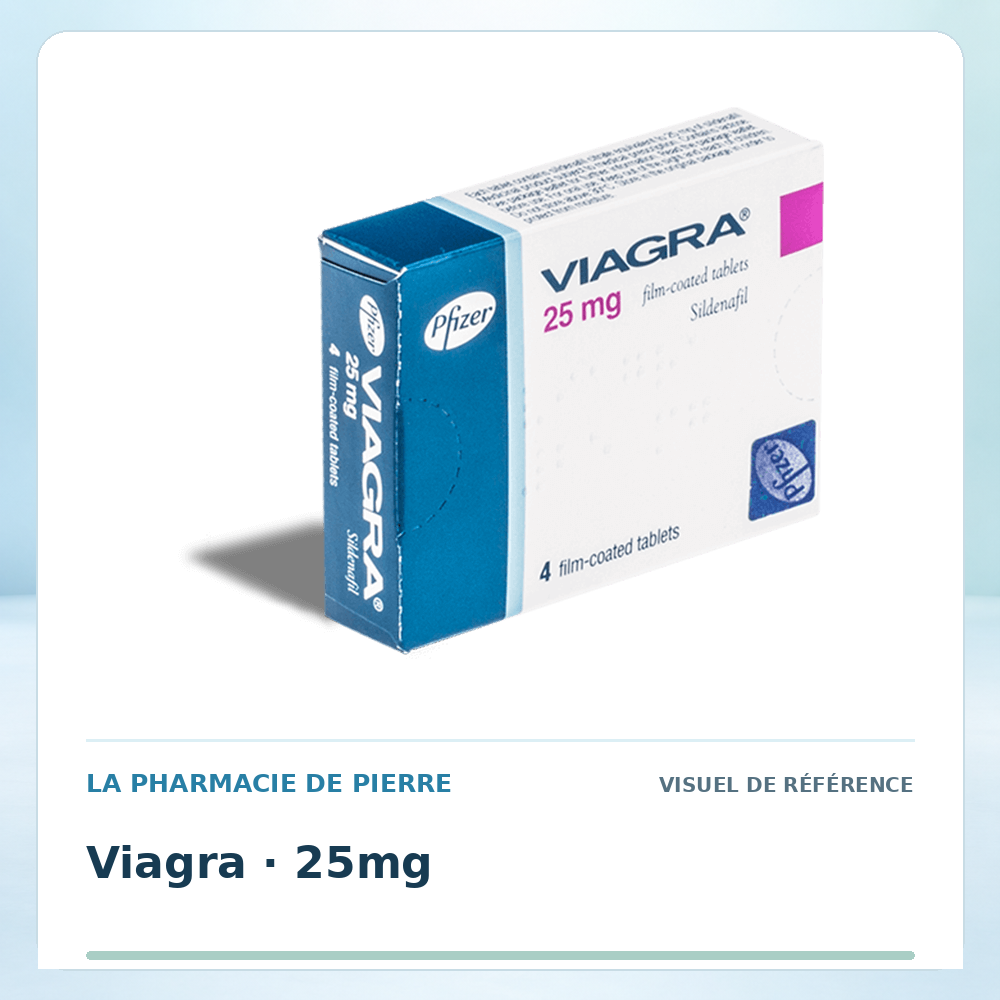 Visuel de référence : Viagra 25 mg — 4 comprimés