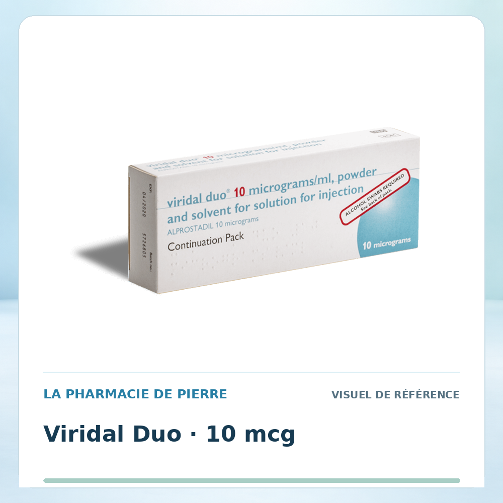 Visuel de référence : Viridal Duo 10 mcg — 2 injections
