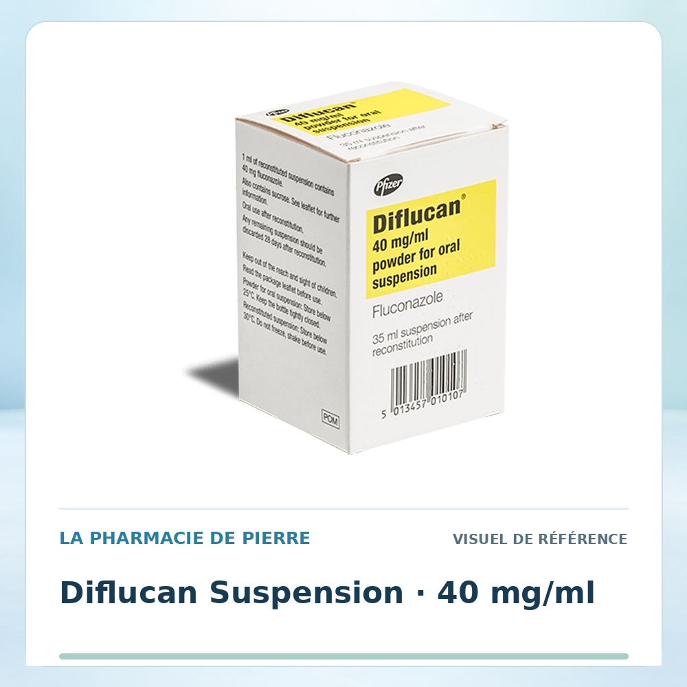 Visuel de référence : Diflucan Suspension 40 mg/ml — 1 flacon